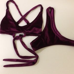 White fox velvet swimsuit